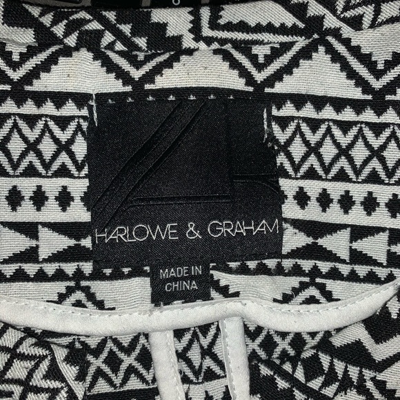 Harlowe & Graham Boho Aztec Pattern Zip Up Jacket - Picture 4 of 6